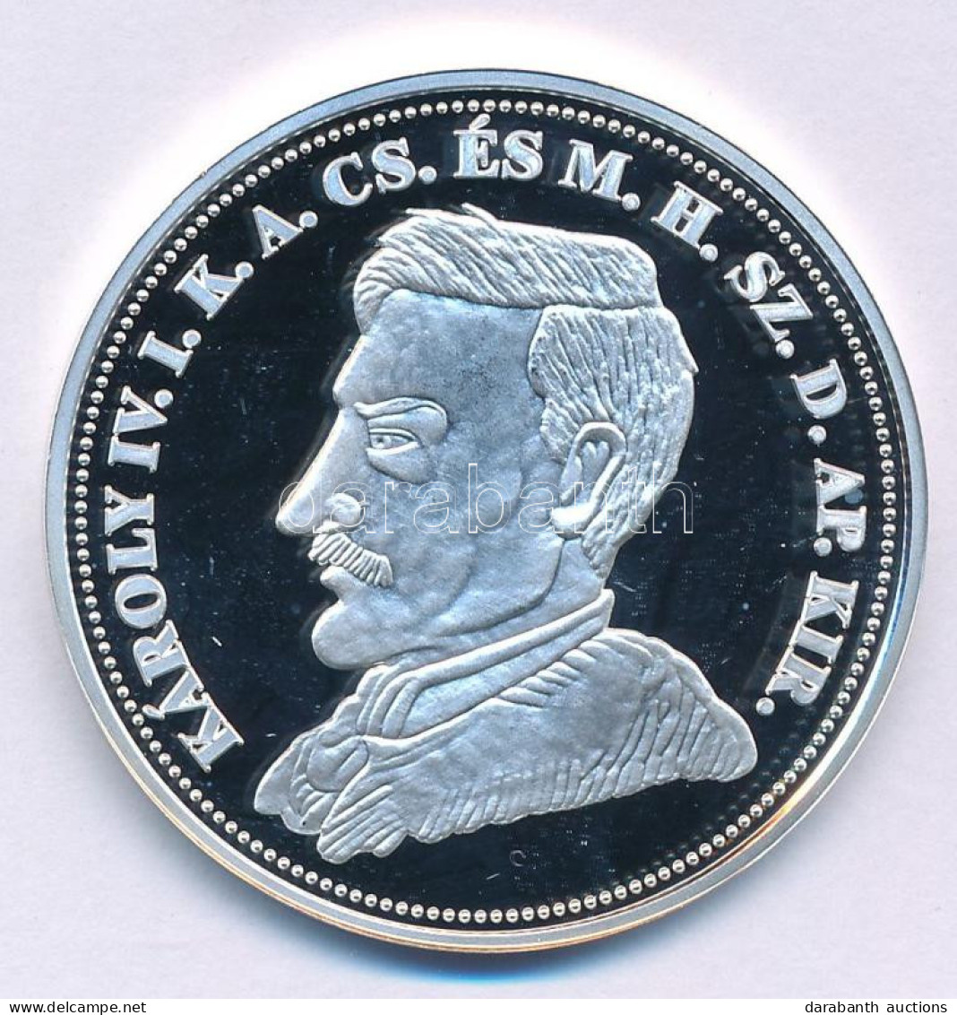 DN "Királyi Koronák - IV. Károly / 5 Korona 1909" Ag Emlékérem Tanúsítvánnyal (20g/0.999/38,61mm) T:PP - Non Classés