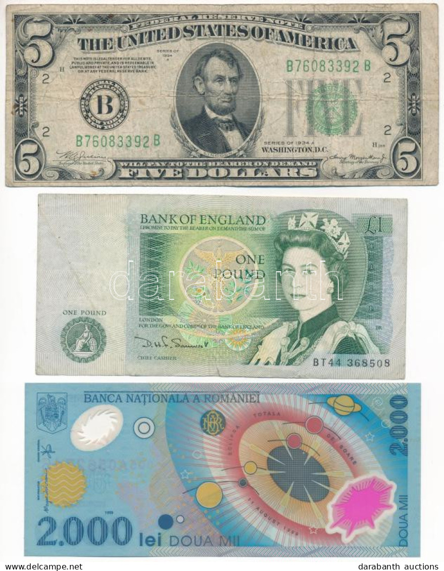 Amerikai Egyesült Államok 1934-1945. (1934) 5$ "Federal Reserve Note" Zöld Pecséttel "William Alexander Julian, Henry Mo - Unclassified
