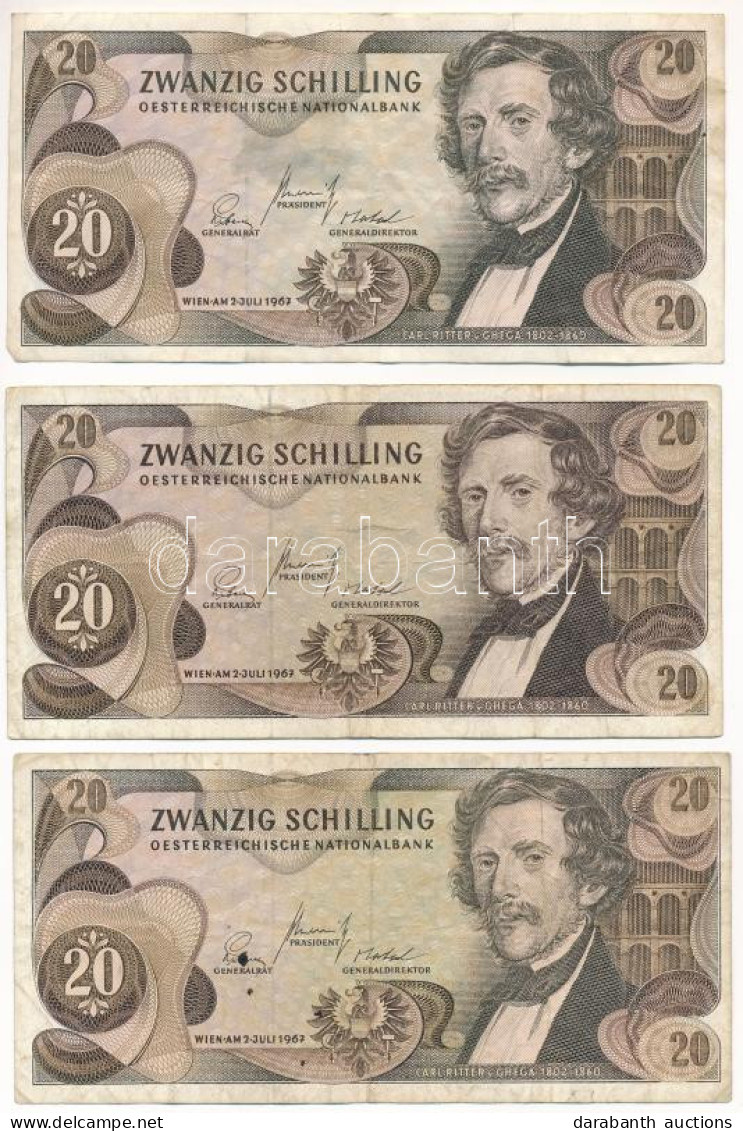 Ausztria 1967. 20Sch (3db) T:F Austria 1967. 20 Schilling (3pcs) C:F Krause P#142 - Ohne Zuordnung