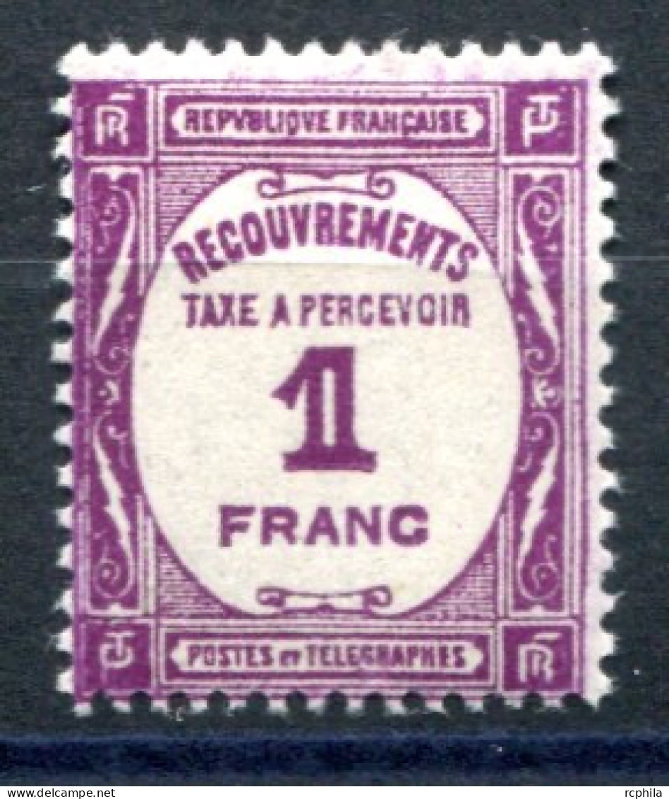 RC 27290 FRANCE COTE 18€ N° 59 - 1 FRANC LILAS NEUF * MH TB CHARNIÈRE LÉGÈRE - 1859-1959 Neufs