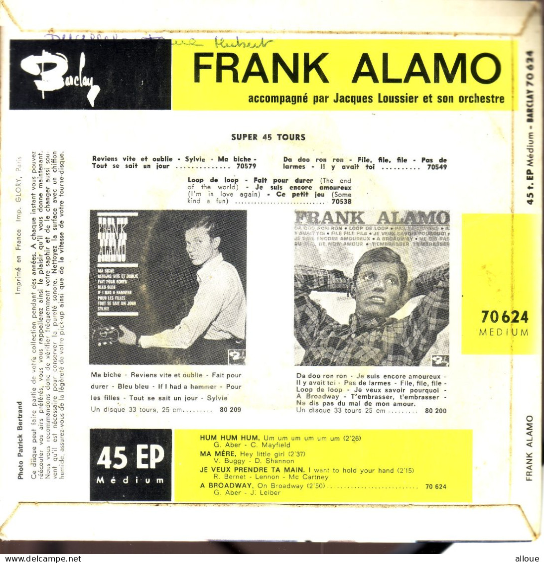 FRANK ALAMO - FR EP - HUM HUM HUM + JE VEUX PRENDRE TA MAIN (BEATLES) + 2 - Rock