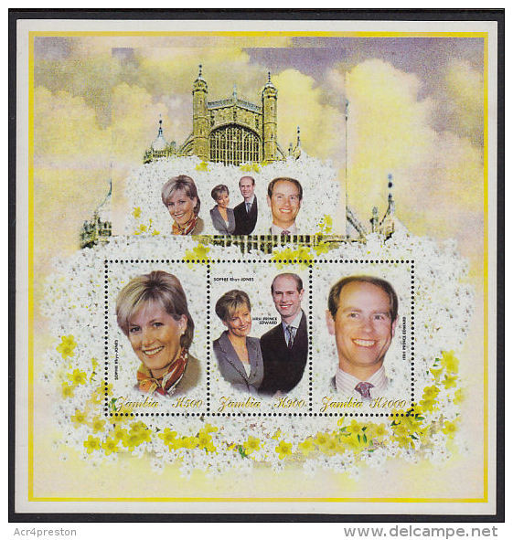 Zm9989b ZAMBIA 1999, Wedding Of Prince Edward And Sophie Rhys-Jones  MNH  MS2 - Zambia (1965-...)