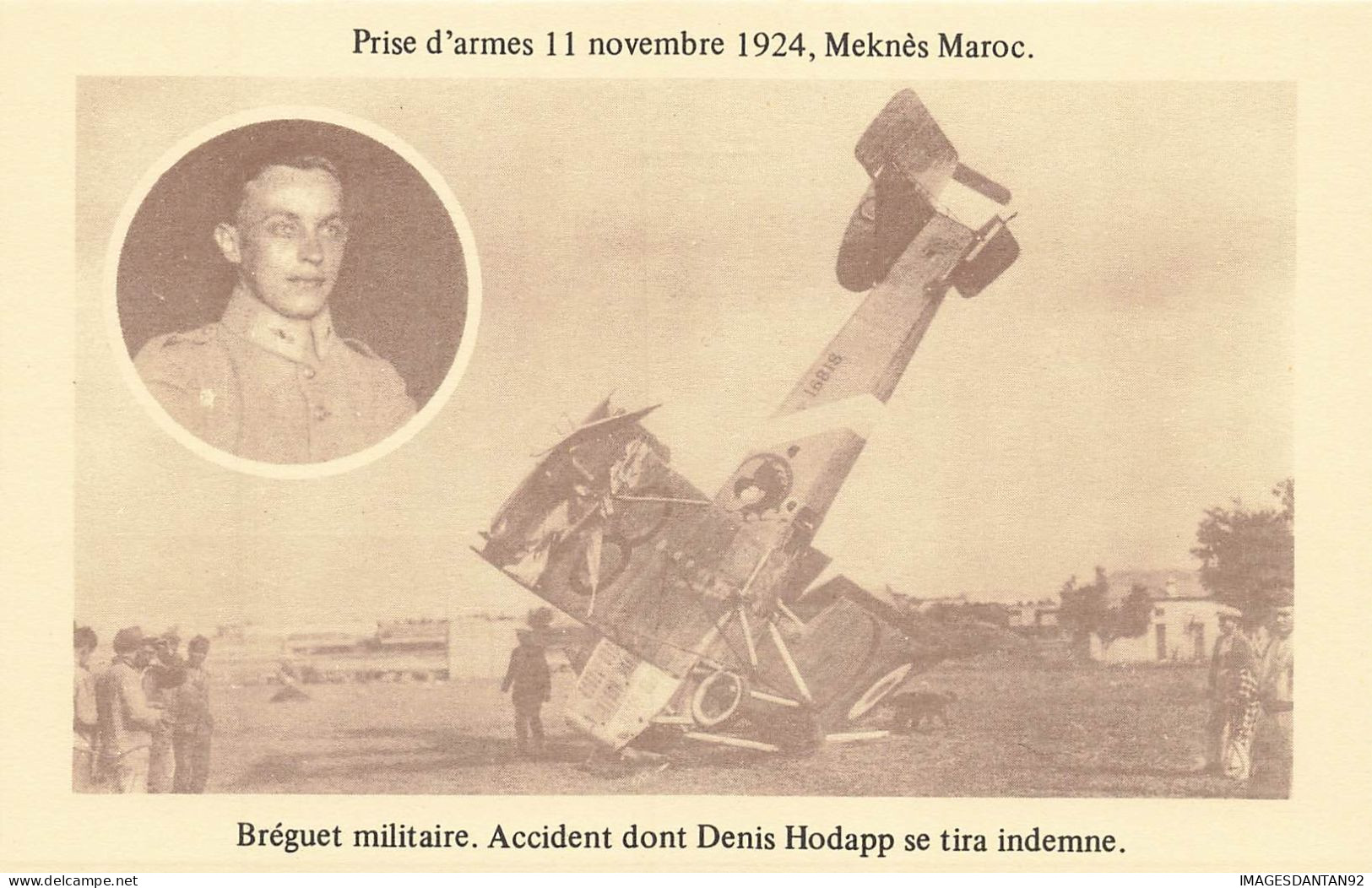 AVIATION #FG56917 LIGNES AERIENNES LATECOERE AVION MILITAIRE BREGUET ACCIDENT PILOTE HODAPP MEKNES MAROC - ....-1914: Précurseurs