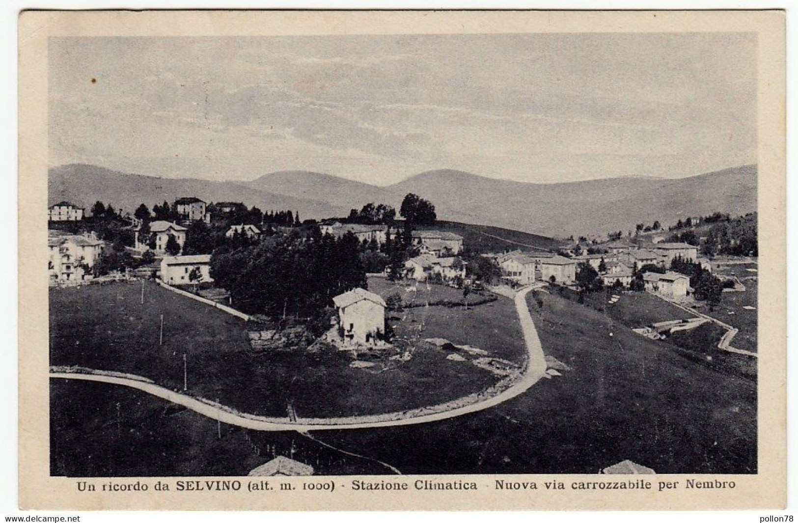 UN RICORDO DA SELVINO - NUOVA VIA CARROZZABILE PER NEMBRO - BERGAMO - 1927 -  Vedi Retro - Formato Piccolo - Bergamo