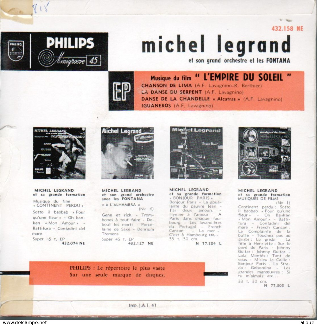 MICHEL LEGRAND - L'EMPIRE DU SOLEIL - BO DU FILM MUSIQUE DE - FR EP - Soundtracks, Film Music