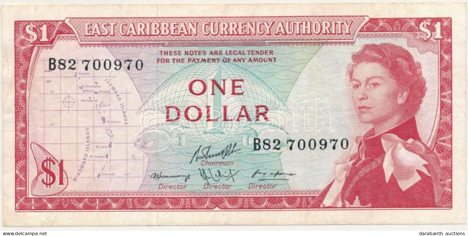 Kelet-Karibi Államok DN (1965) 1$ T:F East Caribbean States ND (1965) 1 Dollar C:F  Krause P#13 - Non Classés