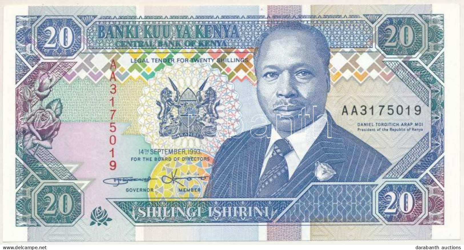 Kenya 1993. 20Sh T:UNC Kenya 1993. 20 Shillings C:UNC  Krause P#31a - Unclassified