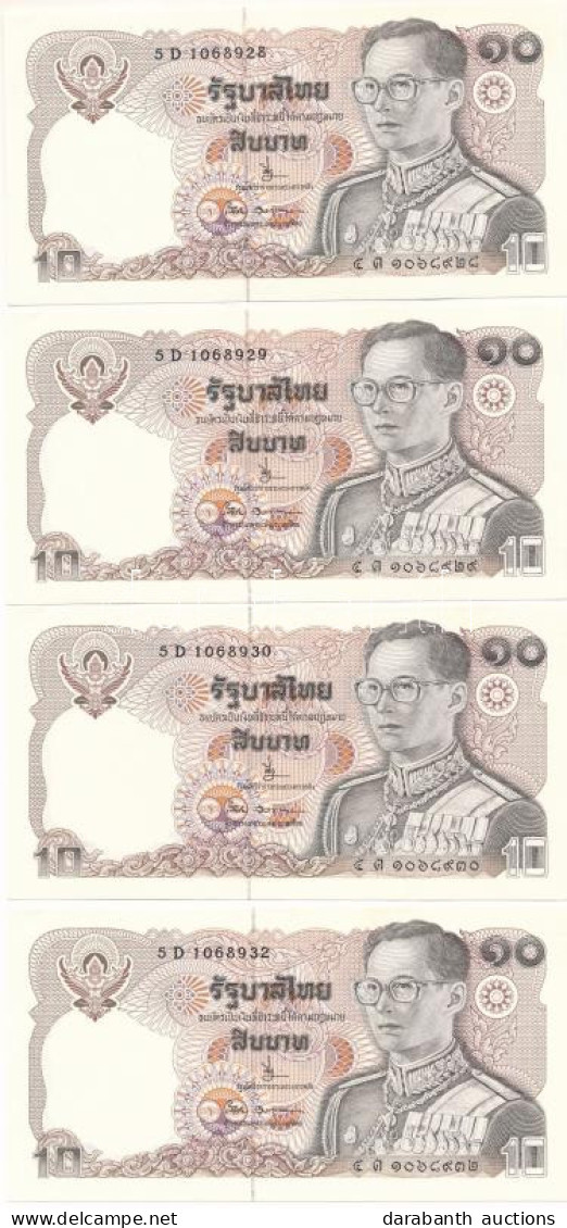 Thaiföld DN (1980) 10B (4x) 3db Sorszámkövető és 1db Egyugrású Sorszámkövetővel "5D 1068928 - 5D 1068932" T:AU Thailand  - Non Classés