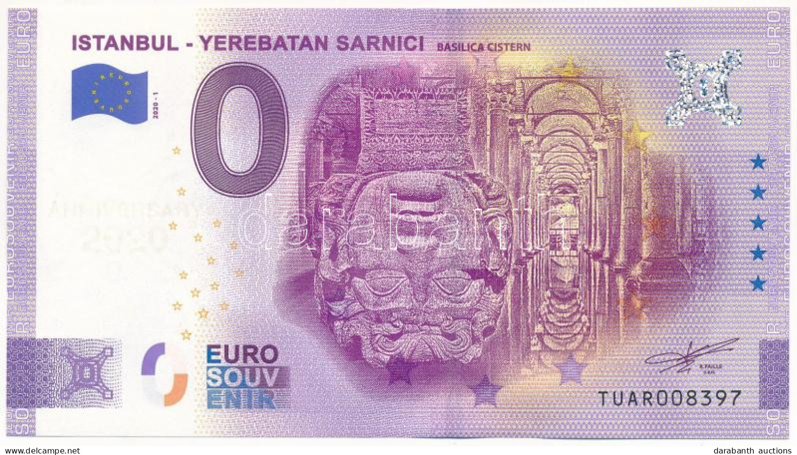 Törökország 2020. 0E "Yerebatan Sarnici" Szuvenír Bankjegy T:UNC Turkey 2020. 0 Euro "Yerebatan Sarnici" Souvenir Bankno - Non Classés