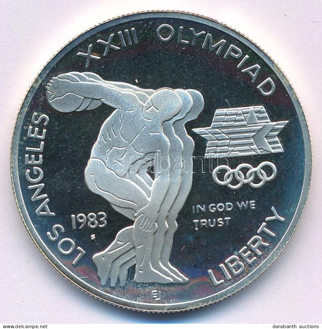 Amerikai Egyesült Államok 1983S 1$ Ag "XXIII. Nyári Olimpiai Játékok, Los Angeles" Kapszulában T:PP  USA 1983S 1 Dollar  - Non Classés