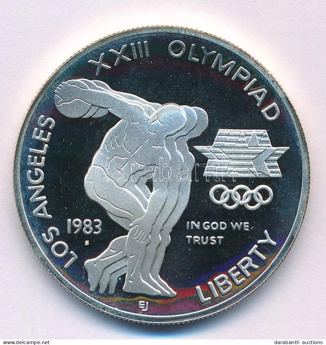 Amerikai Egyesült Államok 1983S 1$ Ag "XXIII. Nyári Olimpiai Játékok, Los Angeles" Kapszulában, Tanúsítvánnyal T:PP USA  - Non Classés