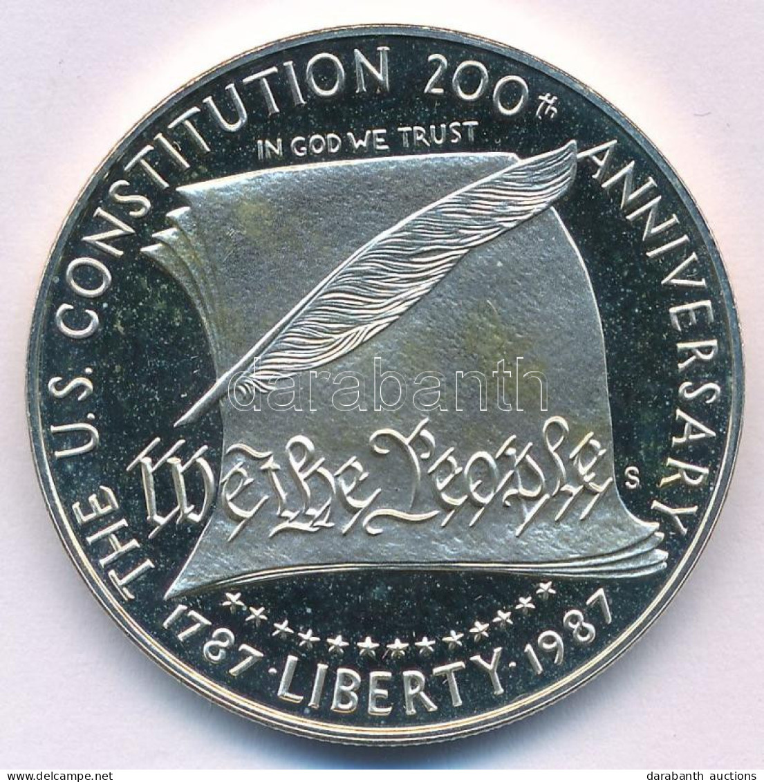 Amerikai Egyesült Államok 1987S 1$ Ag "Az Egyesült Államok Alkotmányának 200. évfordulója" Kapszulában T:PP Patina USA 1 - Sin Clasificación