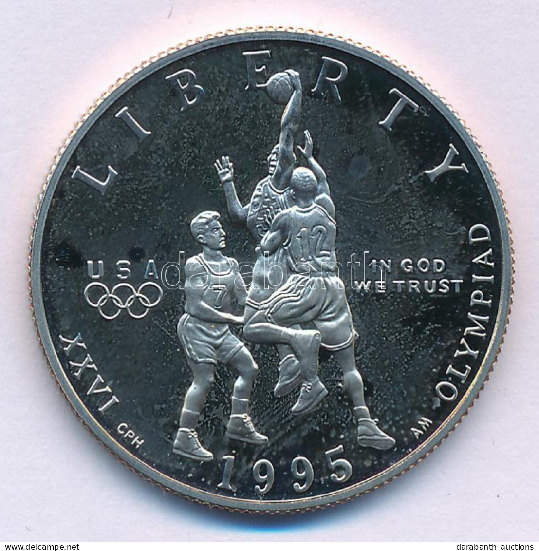 Amerikai Egyesült Államok 1995S 1/2$ Cu-Ni "Atlantai Olimpia - Kosárlabda" Kapszulában T:PP Patina USA 1995S 1/2 Dollar  - Non Classés