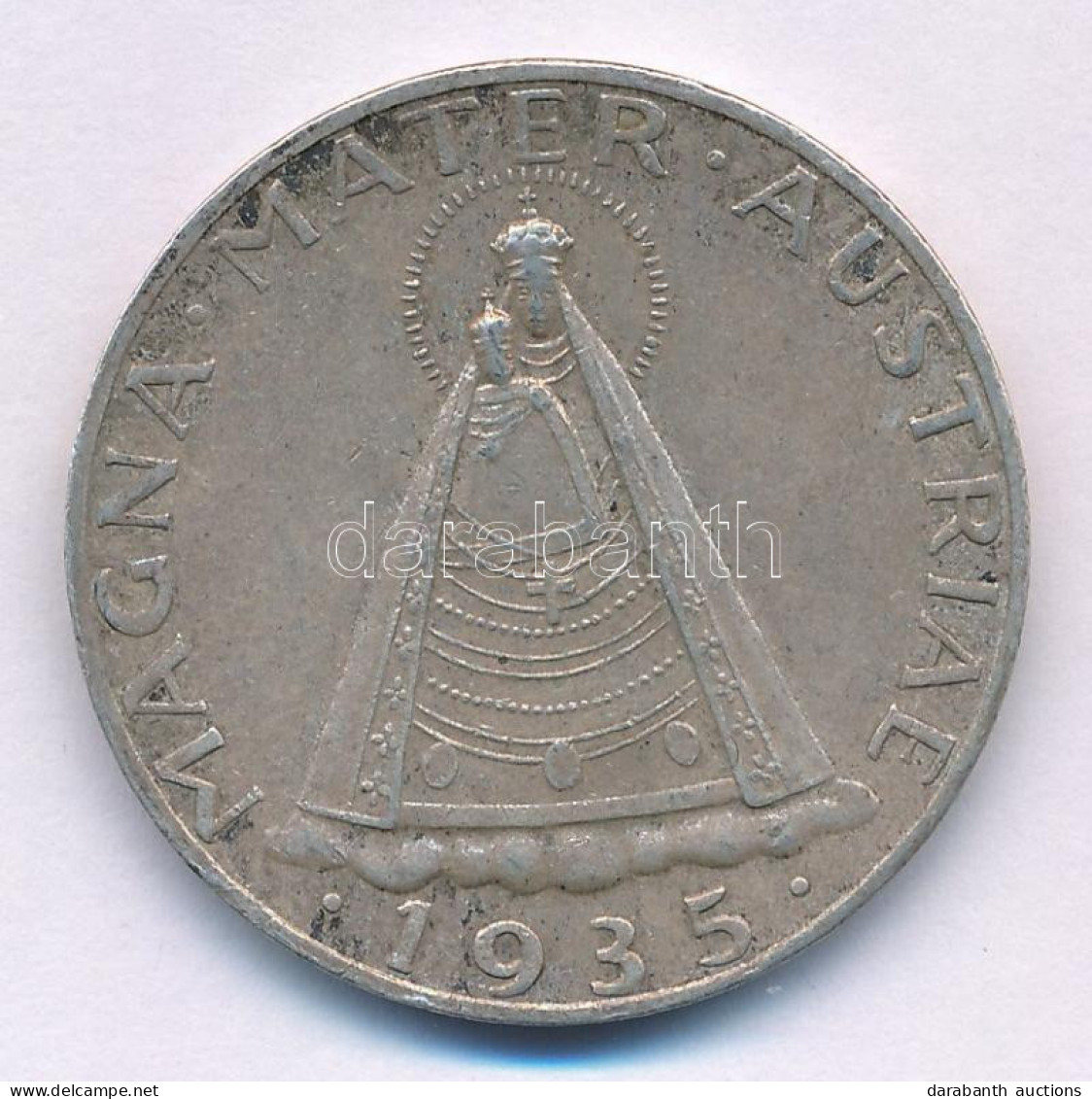 Ausztria 1935. 5Sch Ag "Madonna - Magna Mater Austriae" T:XF  Austria 1935. 5 Schilling Ag "Madonna - Magna Mater Austri - Non Classés