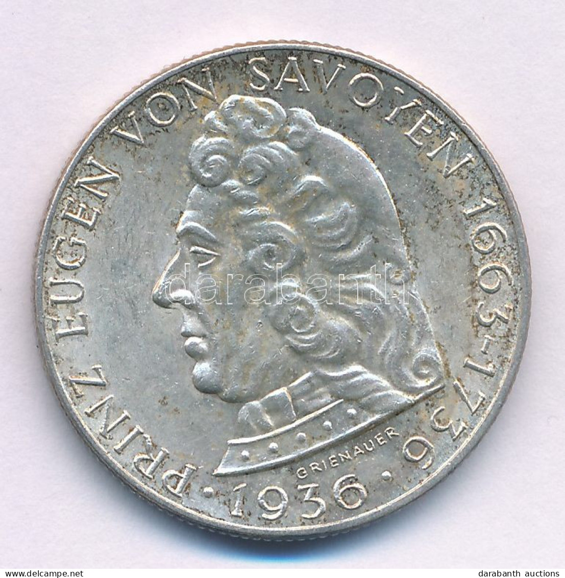 Ausztria 1936. 2Sch Ag "Savoyai Jenő Herceg" T:AU,XF Austria 1936. 2 Schilling Ag "Prince Eugen Of Savoy" C:AU,XF Krause - Non Classés