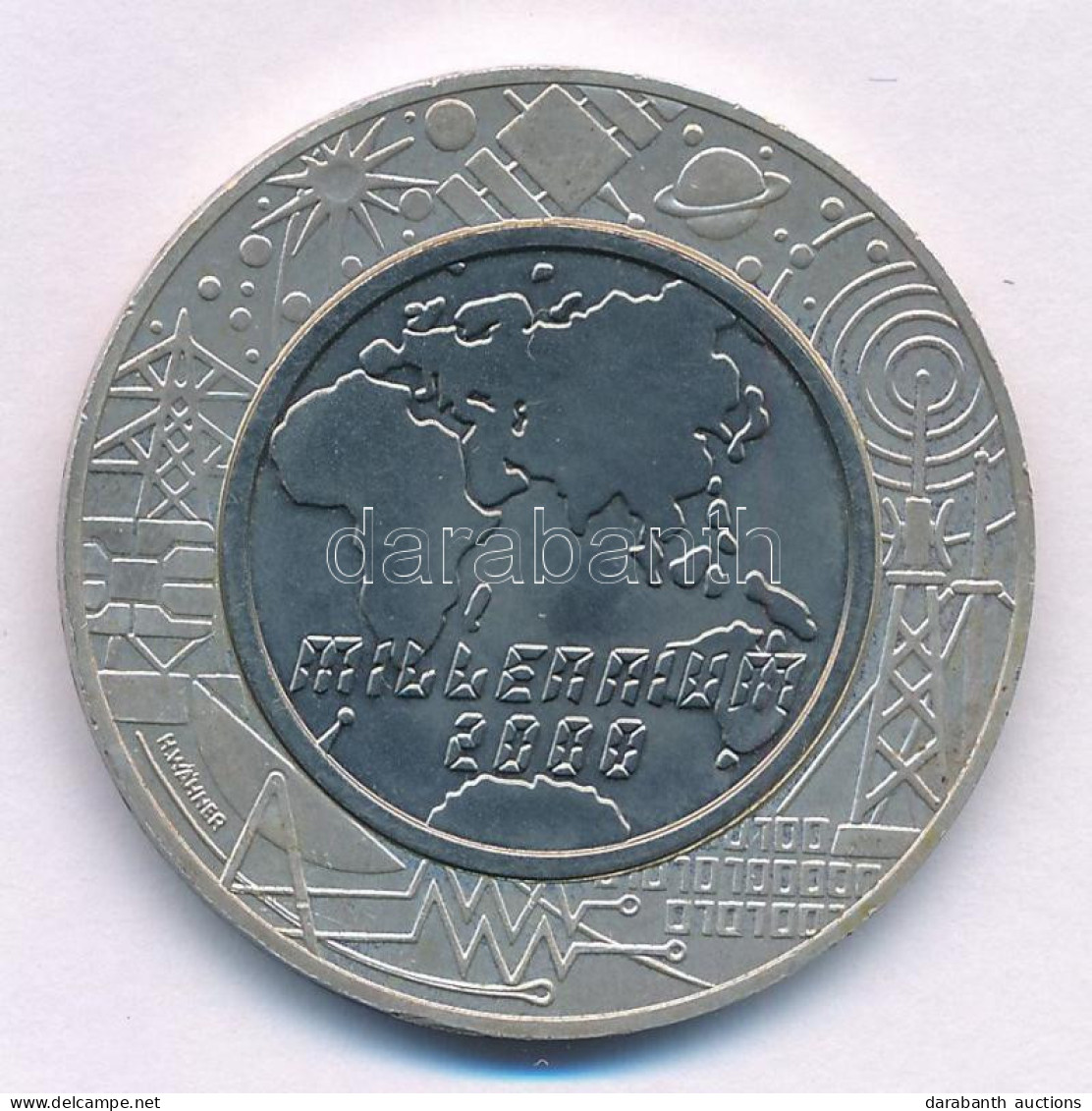 Ausztria 2000. 100Sch Ag-Ti "Millennium - Kommunikáció" T:AU Patina  Austria 2000. 100 Schilling Ag-Ti "Millennium - Com - Non Classés