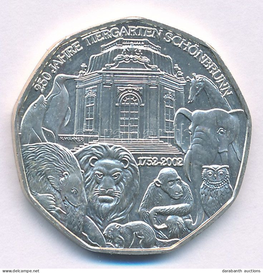 Ausztria 2002. 5E Ag "250 éves A Schönbrunn-i állatkert" Kapszulában T:UNC  Austria 2002. 5 Euro Ag "250th Anniversary O - Non Classés