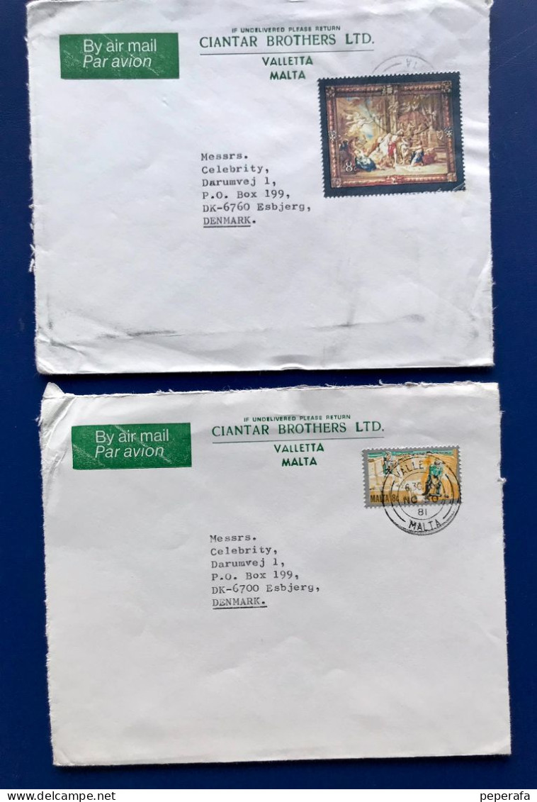 MALTA, 2 SOBRES CIRCULADO, AIR MAILL (LOT 1) - Malta (Orde Van)