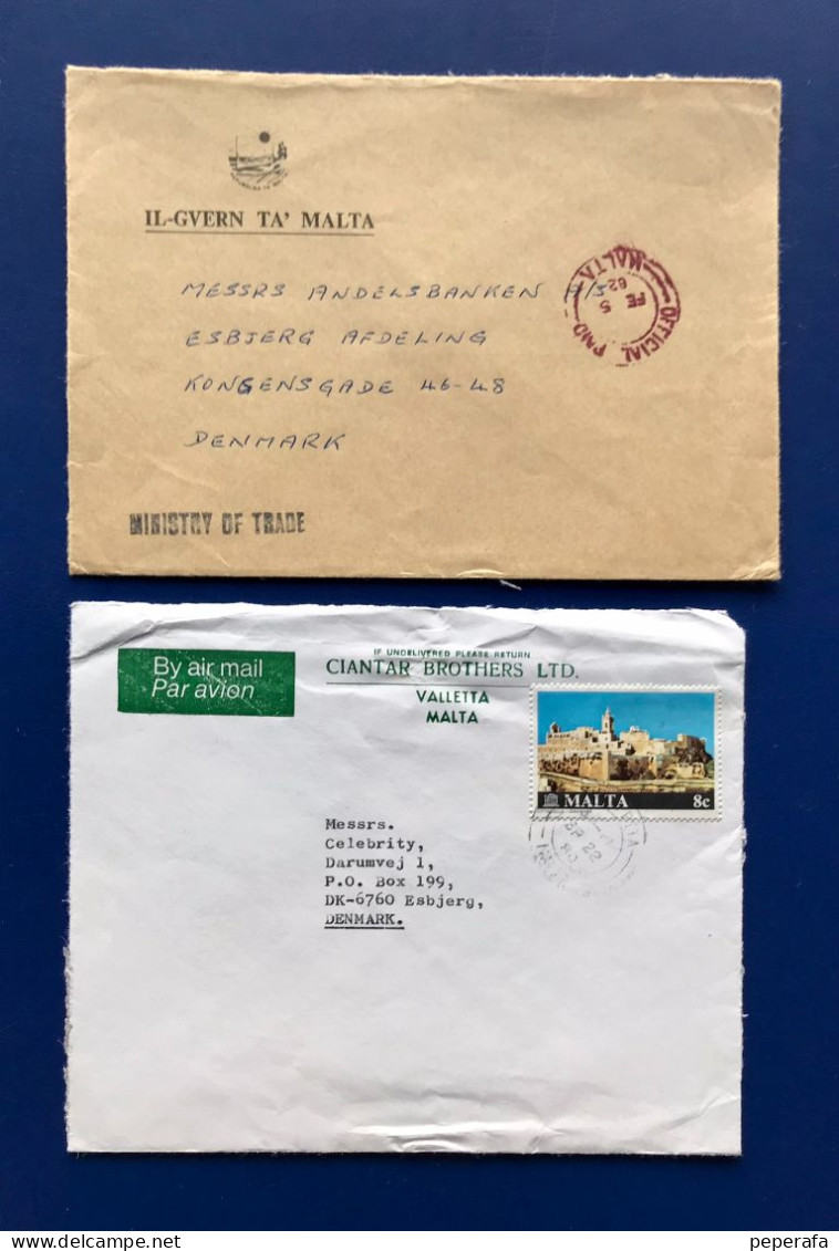 MALTA, 2 SOBRES CIRCULADO, COVER AIR MAILL (LOT 3) - Malta (Orden Von)