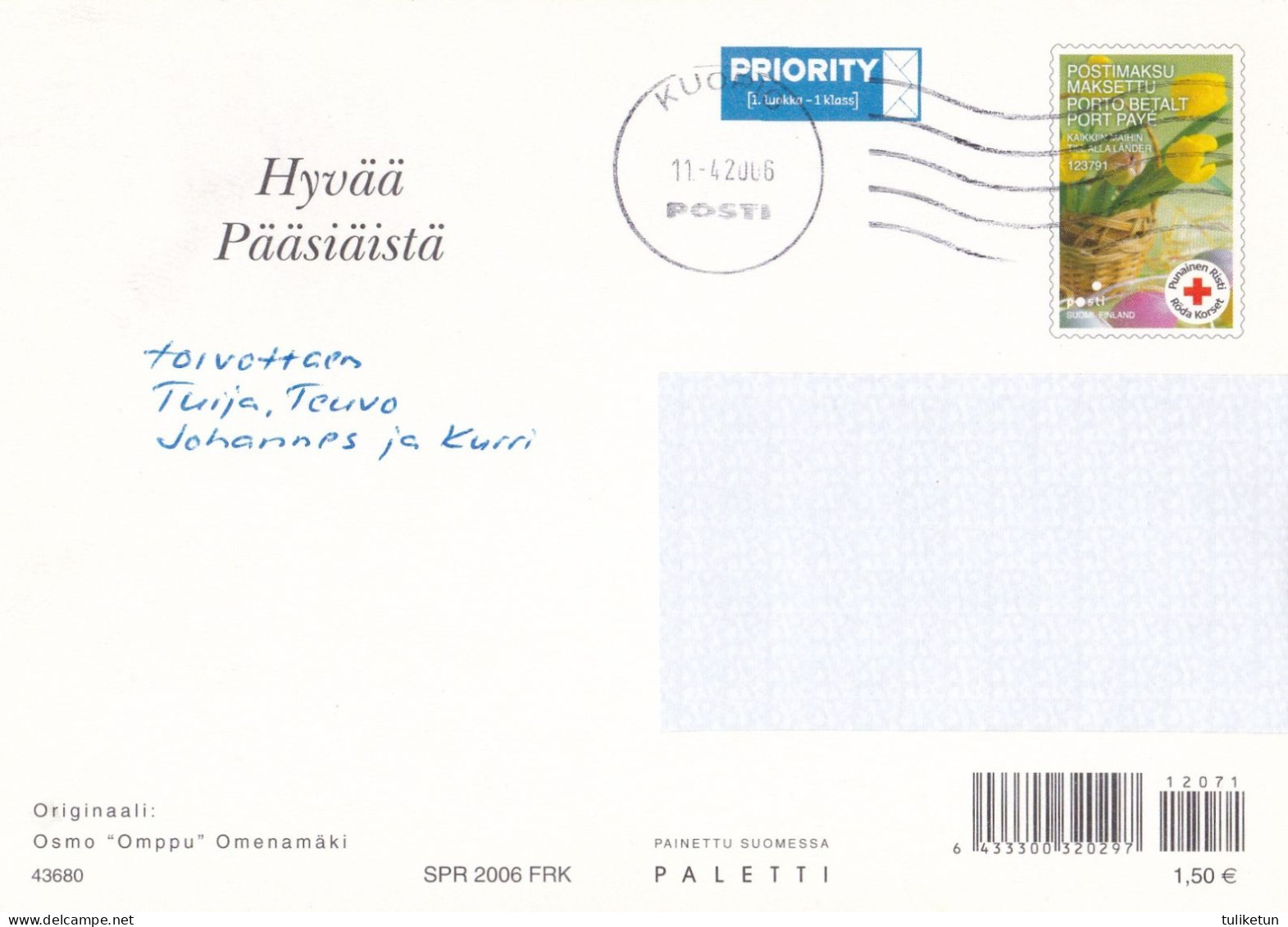 Postal Stationery - Chick Is Making "mämmi" - Happy Easter - Red Cross 2006 - Suomi Finland - Postage Paid - Postal Stationery