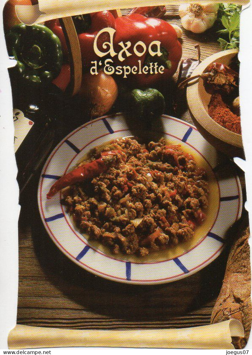 Recette Du Pays Basque - AXOA D'ESPELETTE. CPM En Forme De Parchemin - Editions THOUAND N° 003401 - Ricette Di Cucina