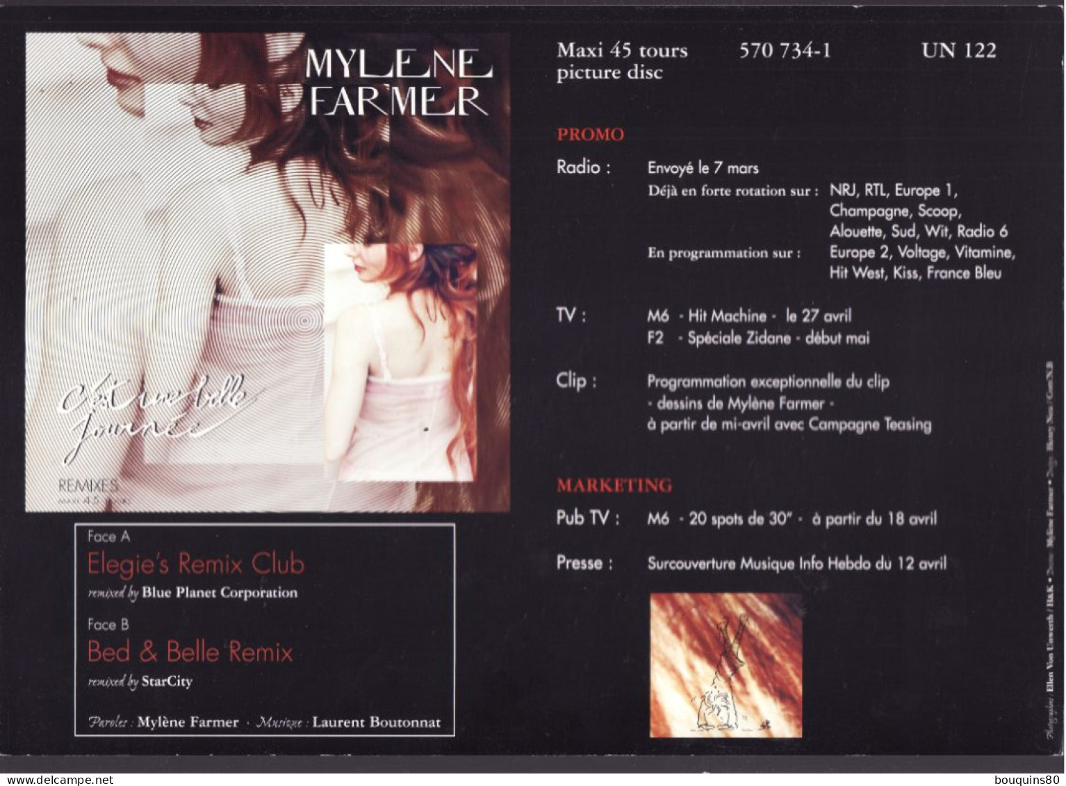 MYLENE FARMER PUBLICITE PRESSE Pour C'EST UNE BELLE JOURNEE - Werbung