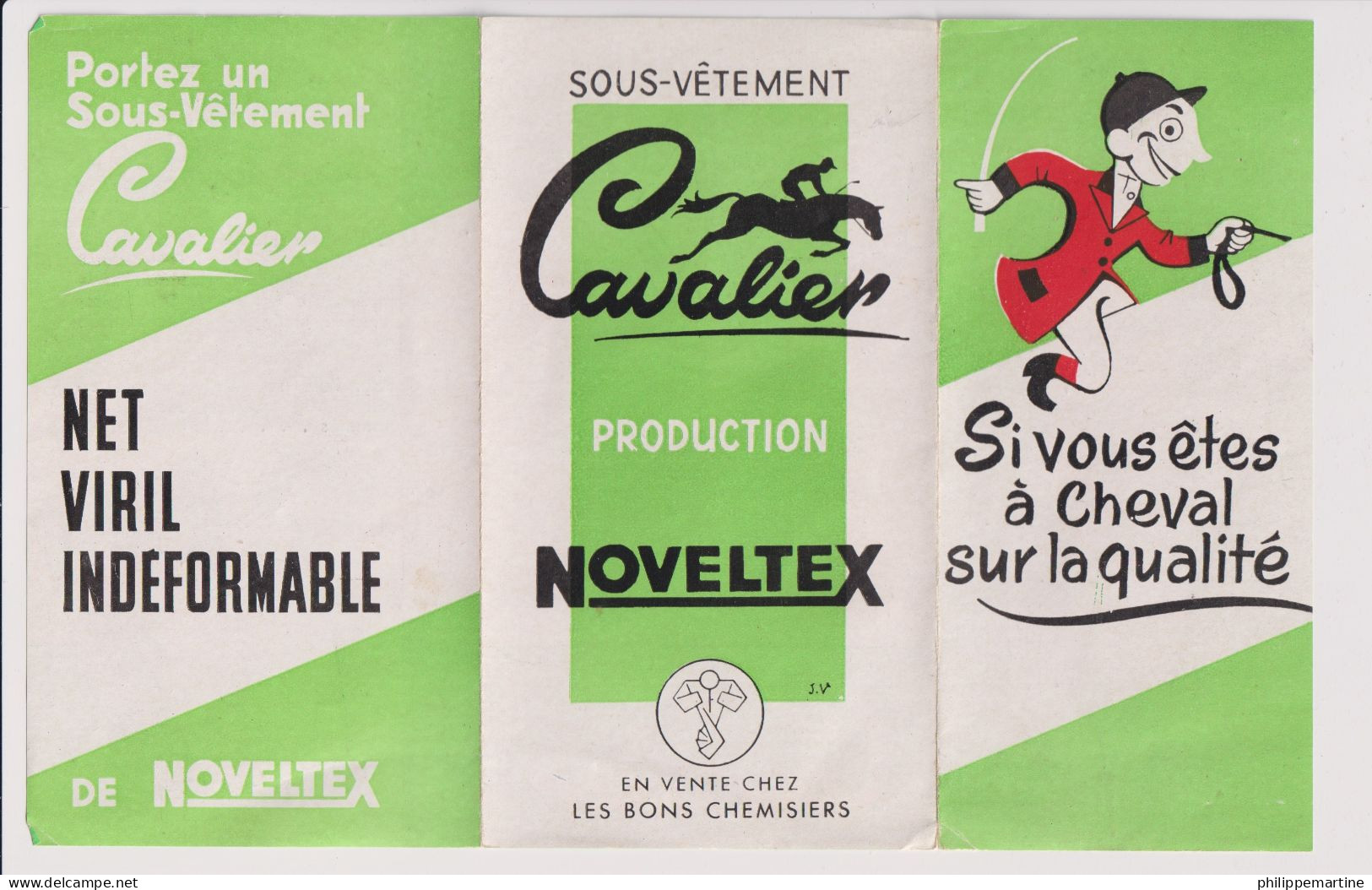 Dépliant Sous-vêtement Cavalier - Production Noveltex - Werbung