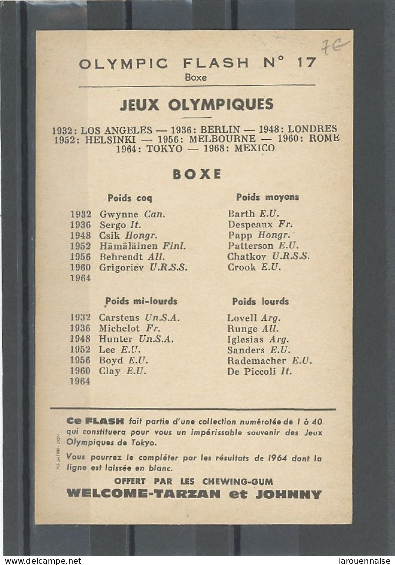 JEUX OLYMPIQUES -BOXE  - - OLYMPIC FLASH N°17 - Olympic Games