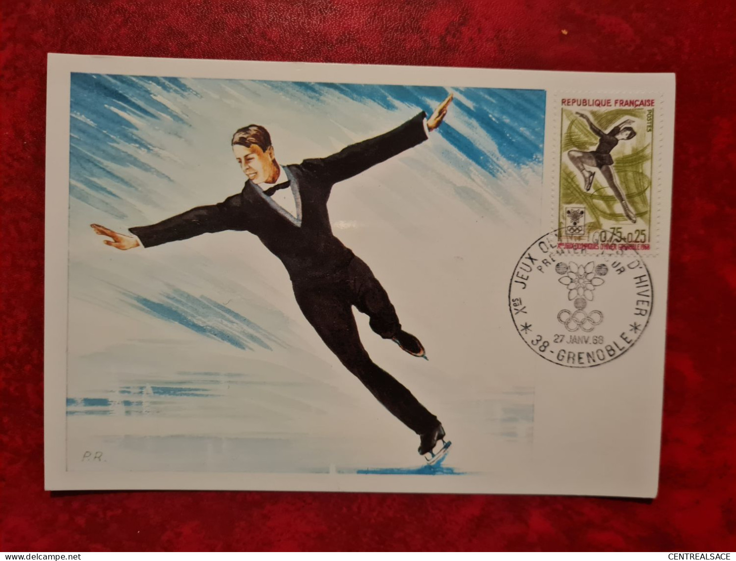 FDC 1968 MAXI  JEUX OLIMPIQUES GRENOBLE  LE PATINAGE - 1960-1969