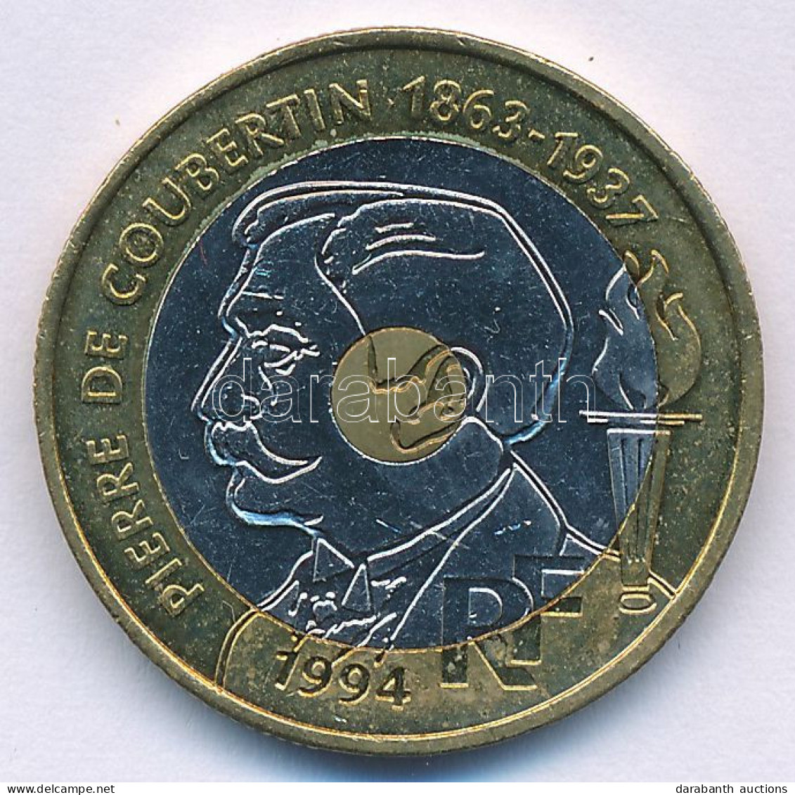 Franciaország 1994. 20Fr Tri-metal Al-Br-Ni-Cu "Pierre De Coubertin" T:AU France 1994. 20 Francs Tri-Metallic Al-Br-Ni-C - Ohne Zuordnung