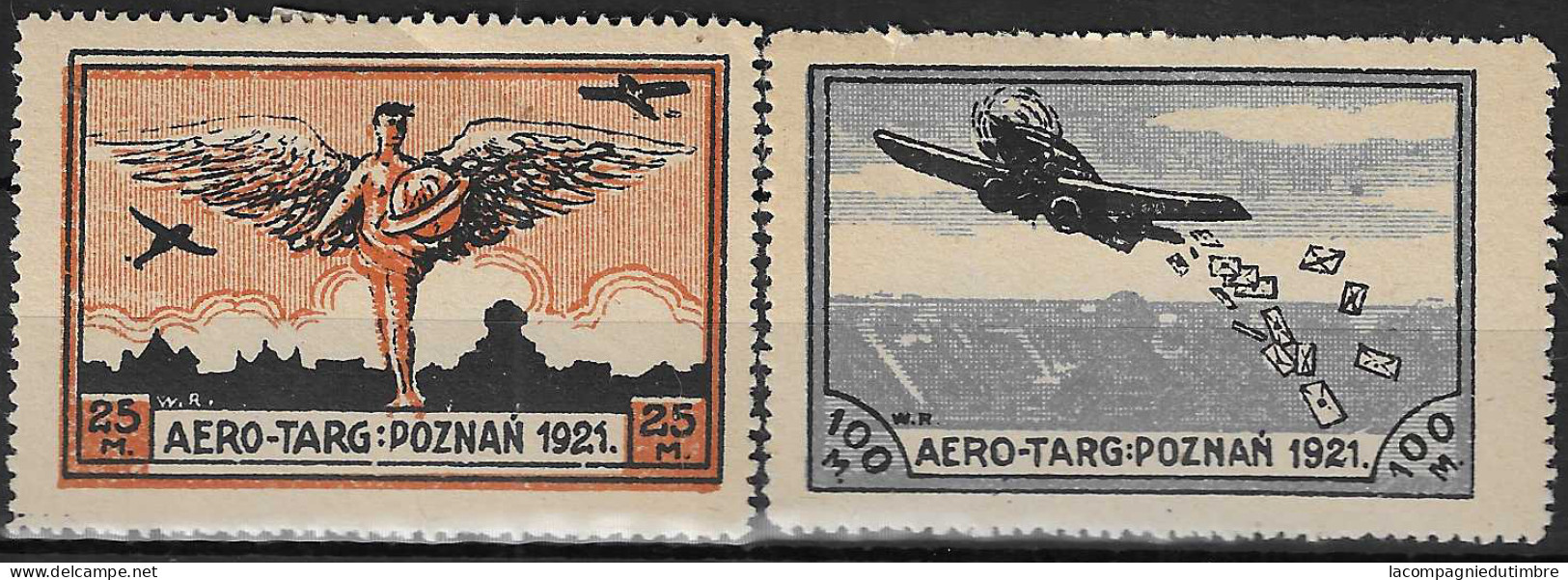 Pologne Deux Timbres Aero-Targ Poznan 1921 Neufs *. TB - Neufs