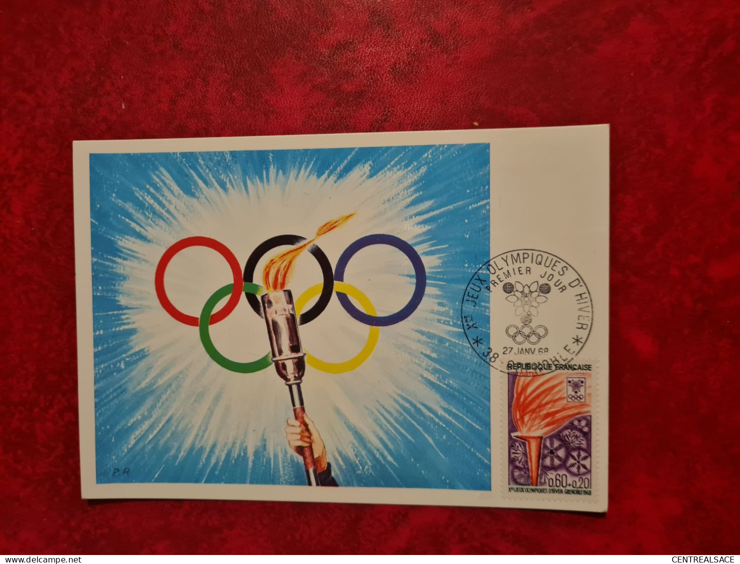 FDC 1968 MAXI  JEUX OLIMPIQUES GRENOBLE  LA  FLAMME - 1960-1969