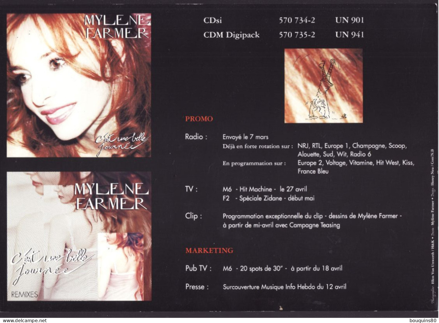 MYLENE FARMER PUBLICITE PRESSE Pour C'EST UNE BELLE JOURNEE - Affiches & Posters