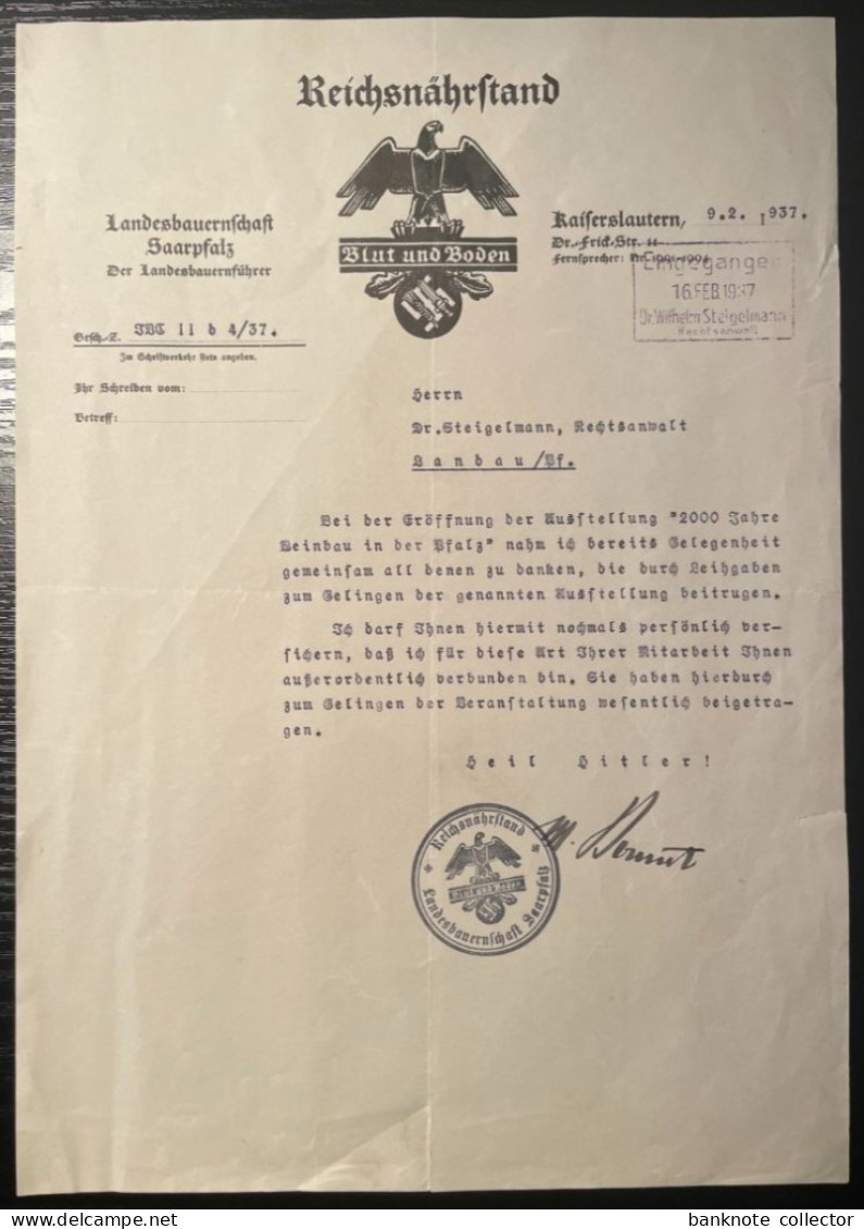 Deutschland, Germany - Reichsnährstand, Blut und Boden, NS Frauenschaft, 3 Dokumente,1937 !