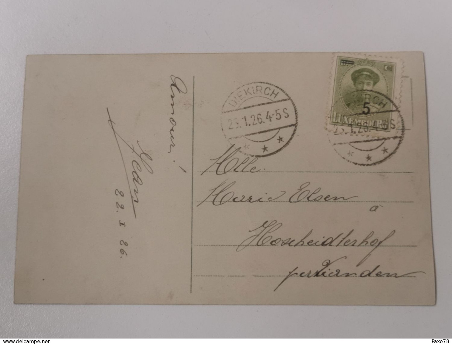Postkarte, Oblitéré Diekirch 1926 - Briefe U. Dokumente