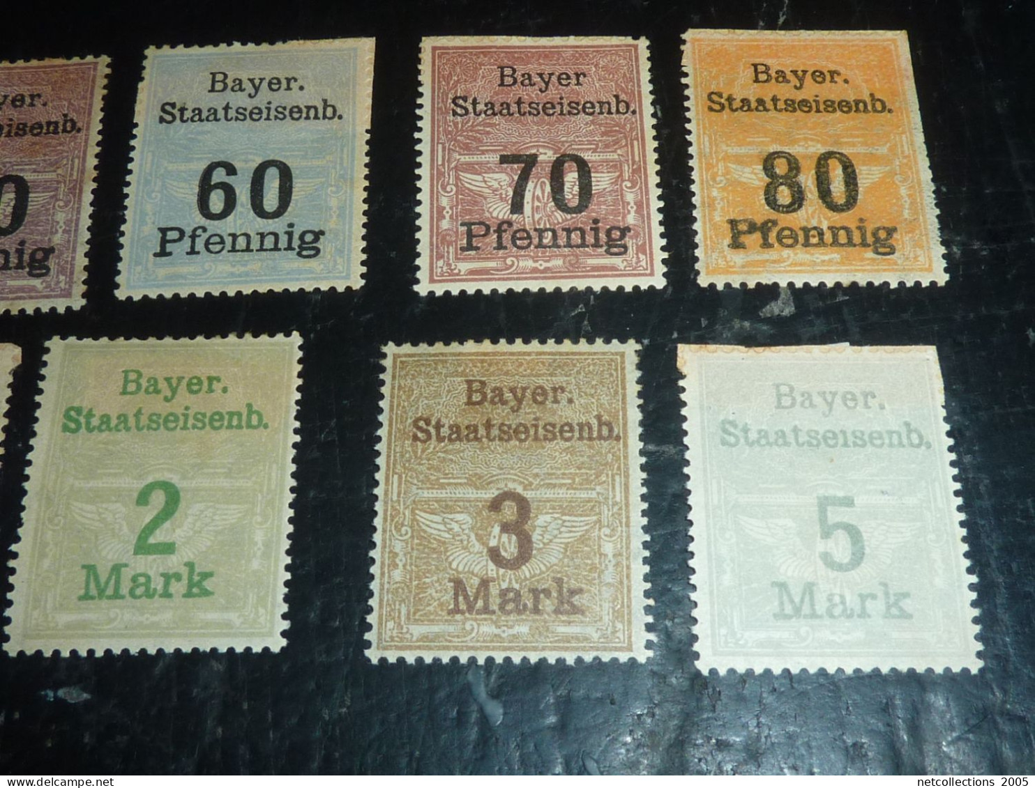 TIMBRE ALLEMAGNE BAVIERE - 1900 LOT DE TIMBRES SUR CHEMIN DE FER 10 VALEURS (20/09) - Altri & Non Classificati