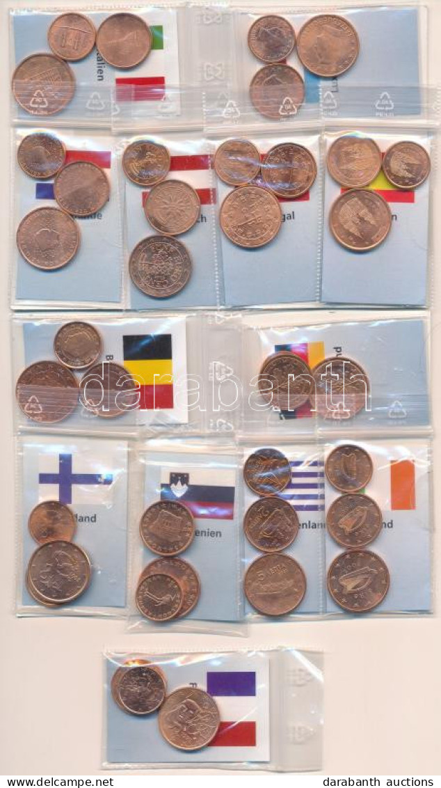 Európai Unió 1999-2007. 1c-5c 39xklf, összesen 13 Országból T:UNC,AU European Union 1999-2007. 1 Cent - 5 Cent 39xdiff,  - Non Classés