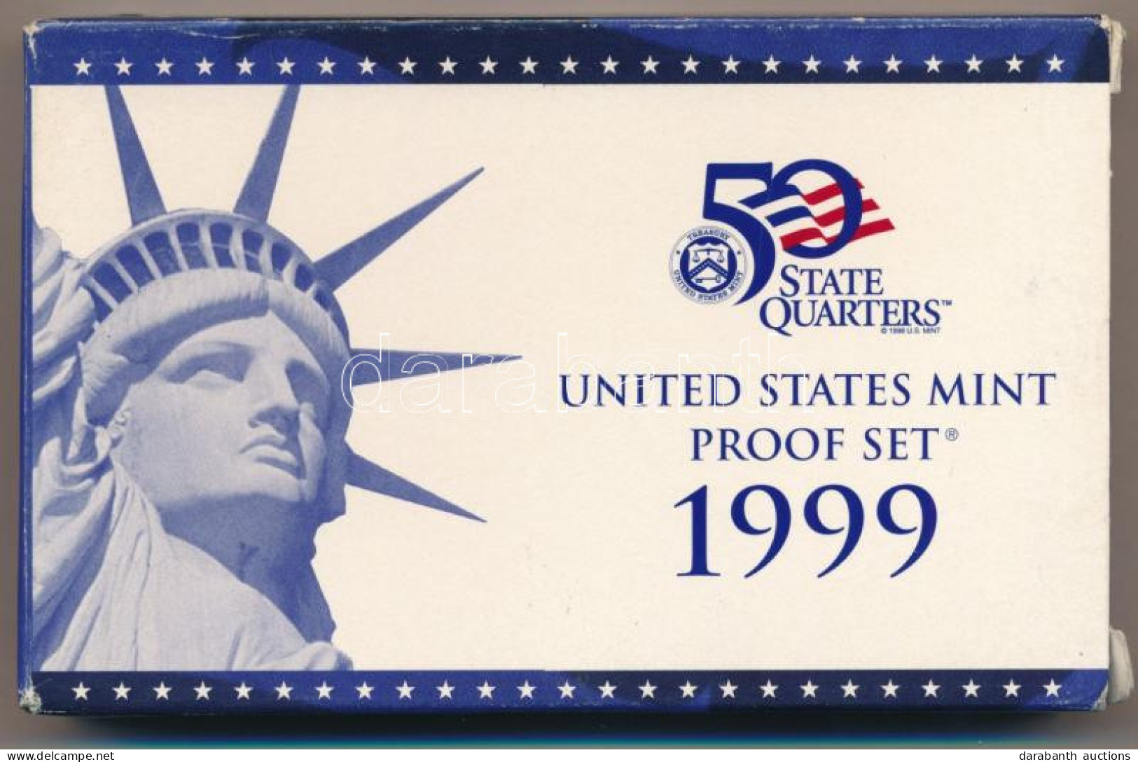 Amerikai Egyesült Államok 1999S 1c-1/2$ (4xklf) Forgalmi Sor, Műanyag Tokban + 1/4$ Cu-Ni "50 állam" (5xklf), Műanyag To - Non Classificati