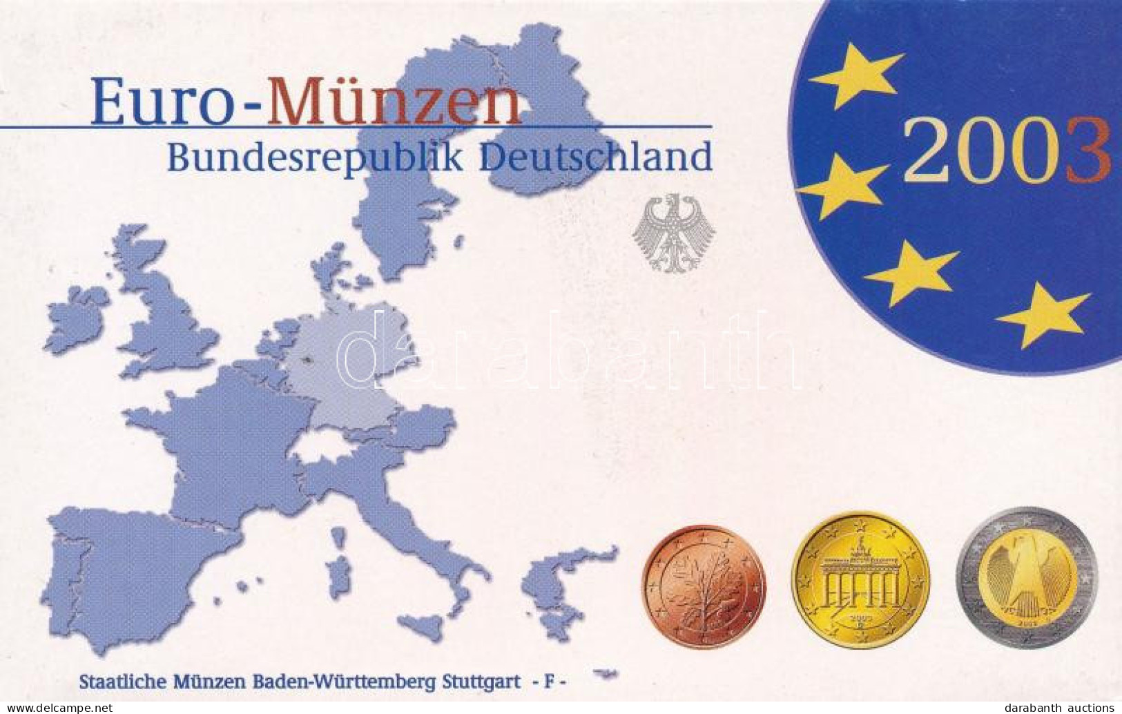 Németország 2003F 1c-2E (8xklf) Forgalmi Szett Műanyag és Papírtokban T:PP Kis Patina Germany 2003F 1 Cent - 2 Euro (8xd - Unclassified