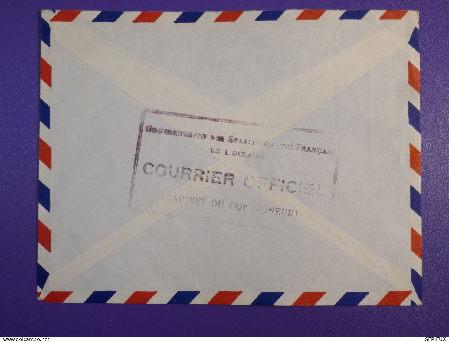 DL2 ETS OCEANIE  BELLE  LETTRE RR COURRIER OFFICIEL   1949   PAPEETE  A  PARIS   FRANCE  ++20F ++ AFF. INTERESSANT+ - Lettres & Documents