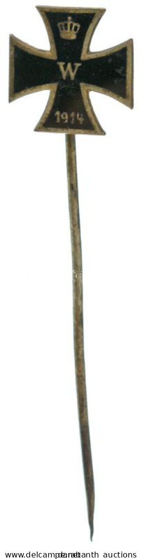 Német Birodalom ~1914-1915. A Vaskereszt Kitüntetés Mintájára Készült Zománcozott Bronz Patrióta Kitűző (14x14mm) T:XF P - Non Classés