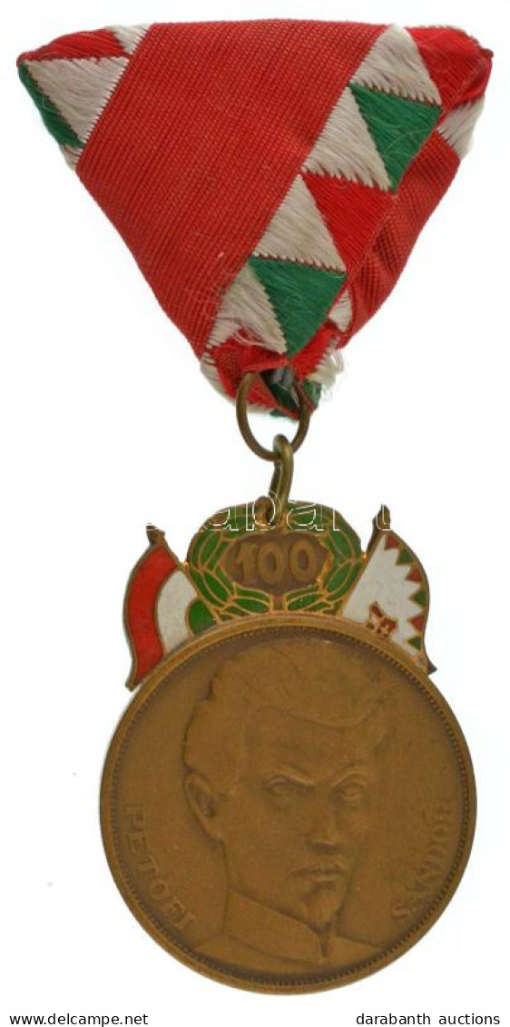 1948. "48-as Díszérem" Részben Zománcozott Bronz Kitüntetés Mellszalagon T:AU Hungary 1948. "Medal Of Honour Commemorati - Zonder Classificatie