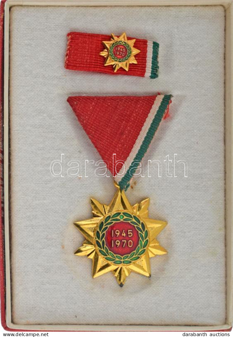 1970. "Felszabadulási Jubileumi Emlékérem" Aranyozott, Zománcozott Bronz Kitüntetés Mellszalagon, Miniatűrrel Szalagsávo - Zonder Classificatie