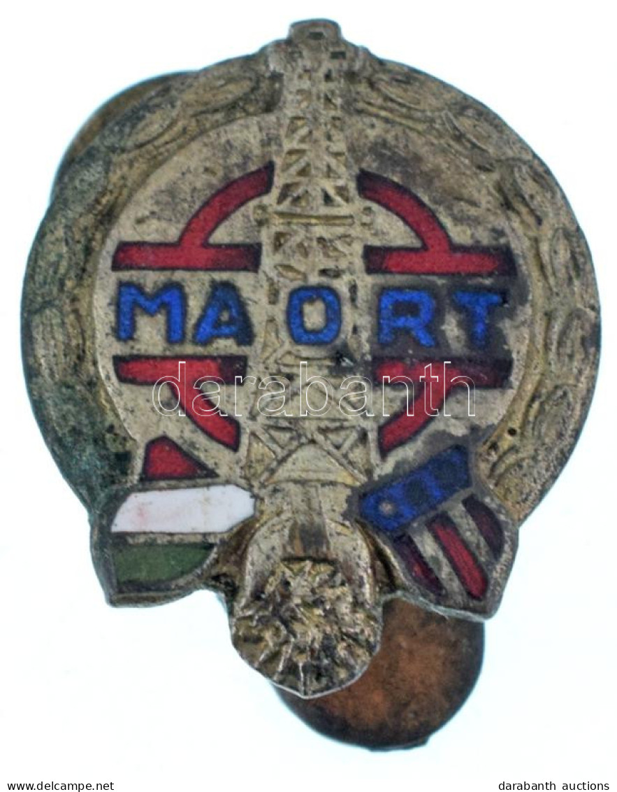 DN "MAORT (Magyar-Amerikai Olajipari Részvénytársaság)" Zománcozott, Ezüstözött Fém Gomblyuk Jelvény (19x16mm) T:XF,VF H - Non Classés