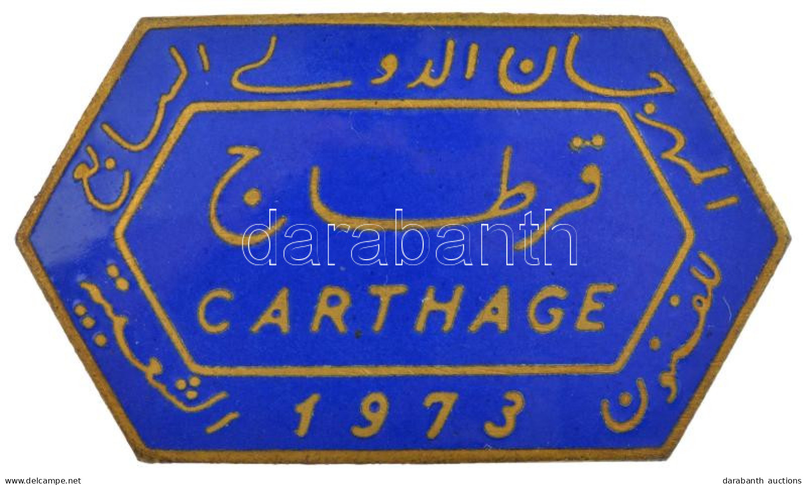 Tunézia 1973. "Carthage 1973" Zománcozott Bronz Jelvény (24x41mm) T:1- Tunisia 1973. "Carthage 1973" Enamelled Bronze Ba - Non Classés