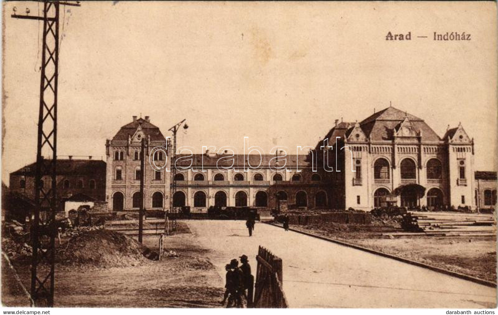 T2/T3 1918 Arad, Indóház, építkezés, Vasútállomás. Vasúti Levelezőlapárusítás 4805. / Railway Station, Construction (EK) - Non Classificati