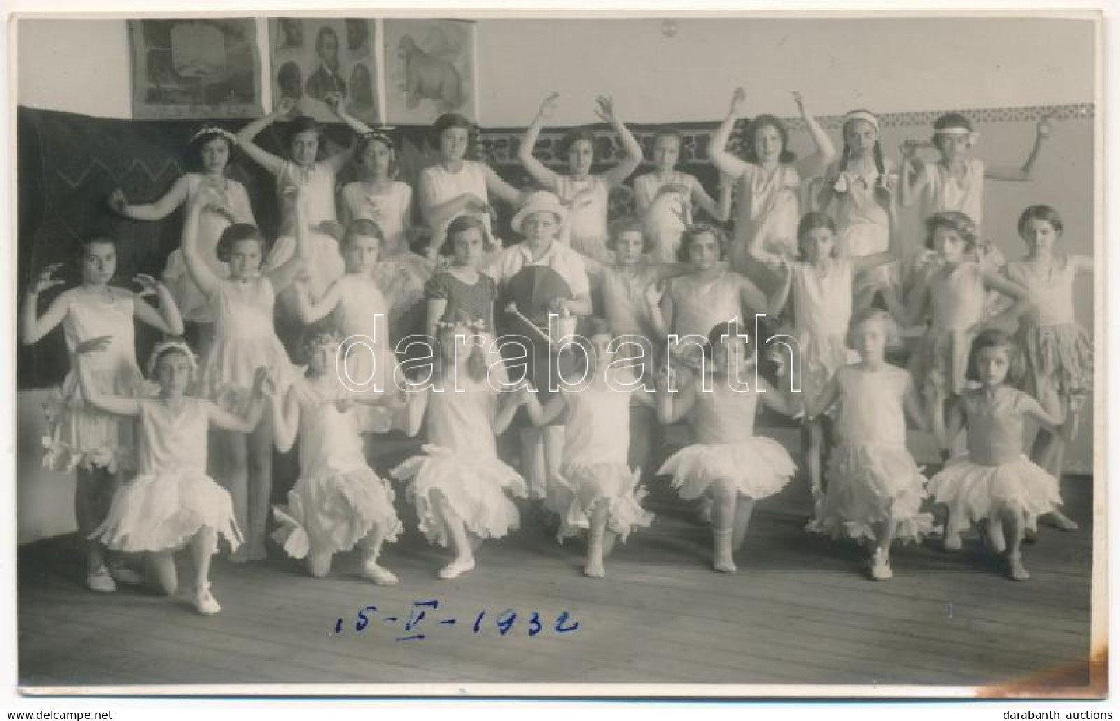 * T4 1932 Arad, Színházi Előadás, Balerinák / Theatre Play, Ballet Dancers. Photo (vágott / Cut) - Non Classificati