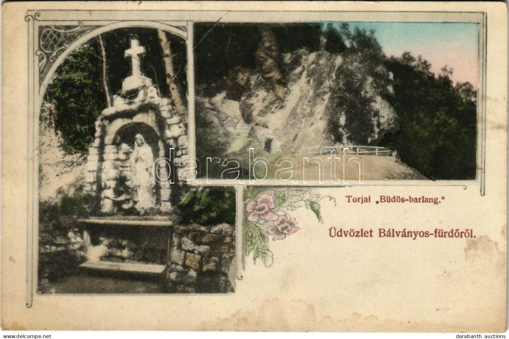 T2/T3 1912 Bálványosfürdő, Bálványosfüred, Baile Bálványos (Torja, Turia); Torjai Büdös-barlang, Szűz Mária Szobor. Diva - Unclassified