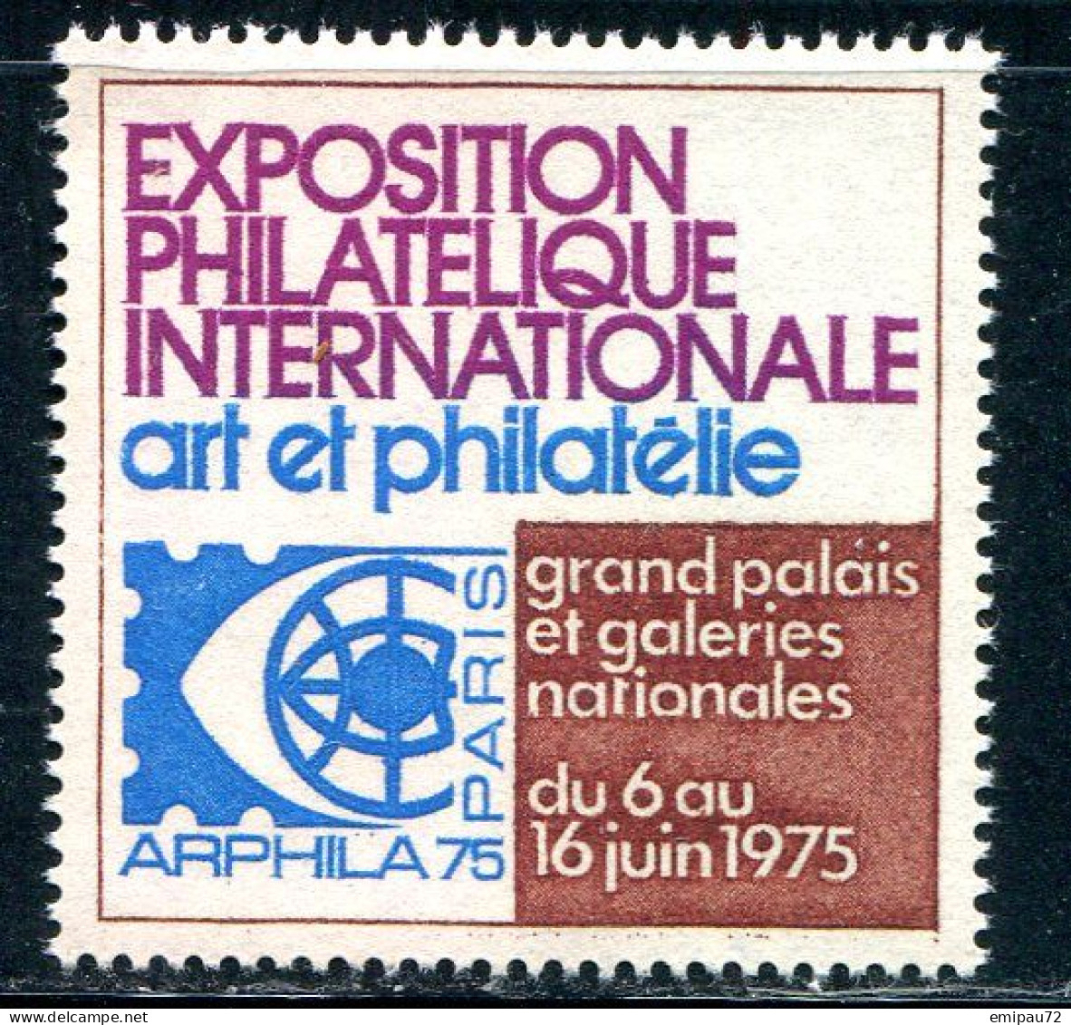 Vignette Exposition Philatélique Internationale De Paris "ARPHILA75" - Philatelic Exhibitions