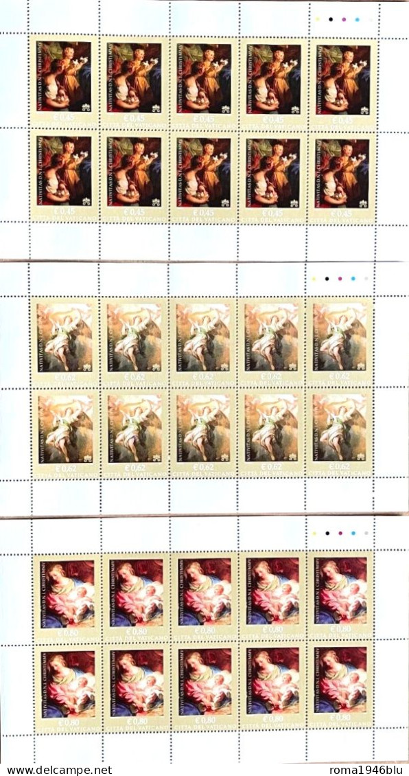 VATICANO 2005 NATALE 3 MINIFOGLI ** MNH - Blocs & Feuillets